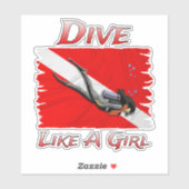 SCUBA tauchen wie ein Mädchen Aufkleber (Blatt)