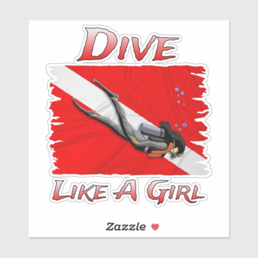 SCUBA tauchen wie ein Mädchen Aufkleber (Blatt)