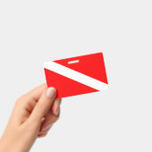 Scuba-Taucher-Symbol mit roter Diagonale Ausweis (Handheld)