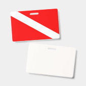 Scuba-Taucher-Symbol mit roter Diagonale Ausweis (Vorder- & Rückseite)