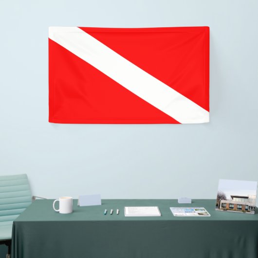 Scuba-Taucher-Symbol mit roter Diagonale Banner (Messeveranstaltung)