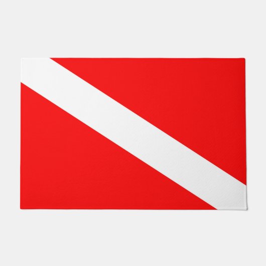 Scuba-Taucher-Symbol mit roter Diagonale Fußmatte (Vorderseite)