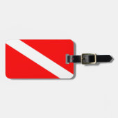 Scuba-Taucher-Symbol mit roter Diagonale Gepäckanhänger (Vorderseite horizontal)