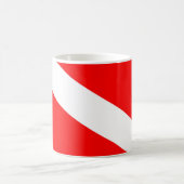 Scuba-Taucher-Symbol mit roter Diagonale Kaffeetasse (Mittel)