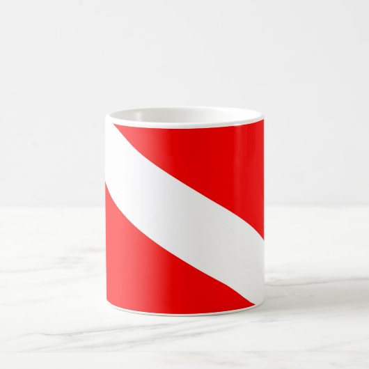 Scuba-Taucher-Symbol mit roter Diagonale Kaffeetasse (Mittel)