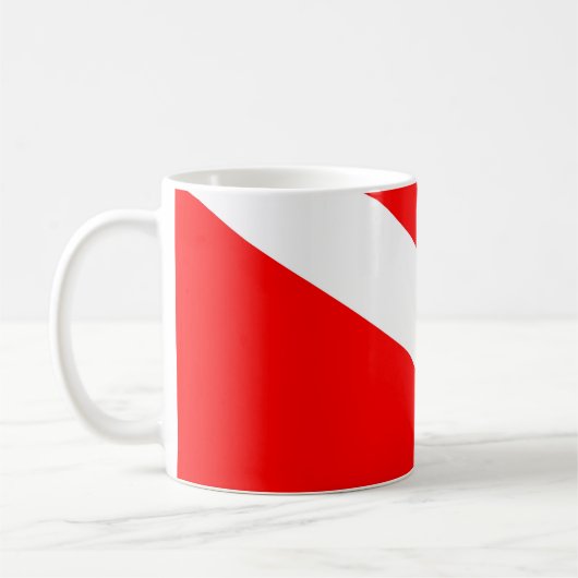 Scuba-Taucher-Symbol mit roter Diagonale Kaffeetasse (Links)