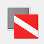 Scuba-Taucher-Symbol mit roter Diagonale Magnet (Vorderseite/Rückseite)