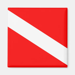 Scuba-Taucher-Symbol mit roter Diagonale Magnet