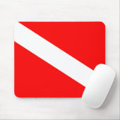 Scuba-Taucher-Symbol mit roter Diagonale Mousepad (Mit Mouse)