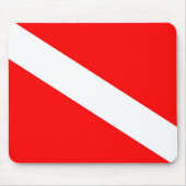 Scuba-Taucher-Symbol mit roter Diagonale Mousepad (Vorne)