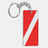 Scuba-Taucher-Symbol mit roter Diagonale Schlüsselanhänger (Vorderseite links)