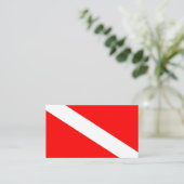 Scuba-Taucher-Symbol mit roter Diagonale Visitenkarte (Stehend Vorderseite)