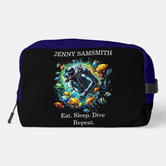 Scuba Vibes: Dive Life, Live Bold! Waschbeutel (Rückseite)