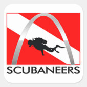 Scubaneers-Logo-Aufkleber Quadratischer Aufkleber (Vorderseite)