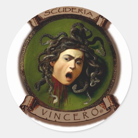 Scuderia Vincero! Testa-Medusa Runder Aufkleber (Vorderseite)