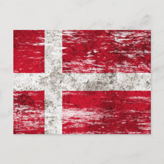 Scuffe und abgeworfene dänische Flagge Postkarte