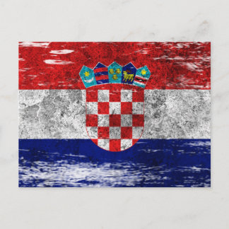 Scuffe und abgeworfene kroatische Flagge Postkarte
