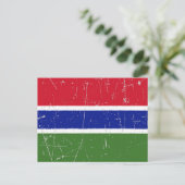 Scuffe und Scratched Gambia Flag Postkarte (Stehend Vorderseite)