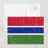Scuffe und Scratched Gambia Flag Postkarte (Vorne/Hinten)