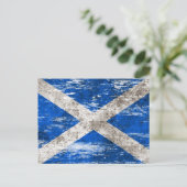 Scuffe und Worn Scottish Flag Postkarte (Stehend Vorderseite)