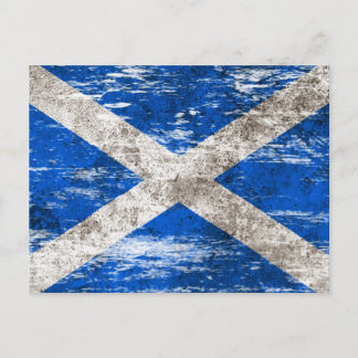Scuffe und Worn Scottish Flag Postkarte