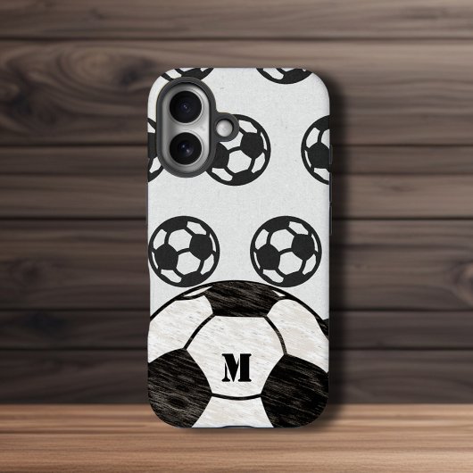 Scuffed Soccer Ball Monogram Case-Mate iPhone Hülle