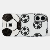 Scuffed Soccer Ball Monogram Case-Mate iPhone Hülle (Rückseite (Horizontal))