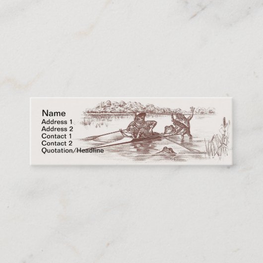 Sculling Frösche Mini Visitenkarte (Vorderseite)