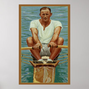Sculling Rowers, die den Vintagen Athleten der Poster