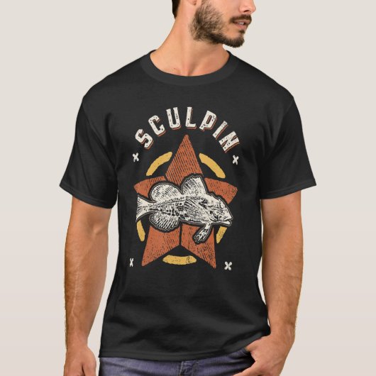 Sculpin Vintage Retro Classic Animal T-Shirt (Vorderseite)