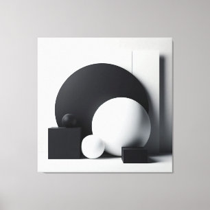 Sculpted Balance – Monochrome Geometry Art Leinwanddruck