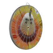 Sculpted Bird in Sunflower Art Print Dartscheibe (Vorderseite Links)