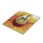 Sculpted Bird in Sunflower Art Print Fliese (Seite)