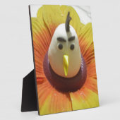 Sculpted Bird in Sunflower Art Print Fotoplatte (Seite)