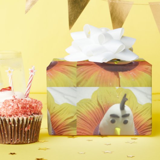 Sculpted Bird in Sunflower Art Print Geschenkpapier (Geburtstagsparty)