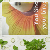 Sculpted Bird in Sunflower Art Print Geschirrtuch (Gefaltet)