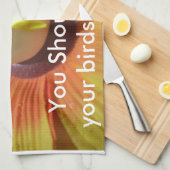 Sculpted Bird in Sunflower Art Print Geschirrtuch (Viertel Falte)