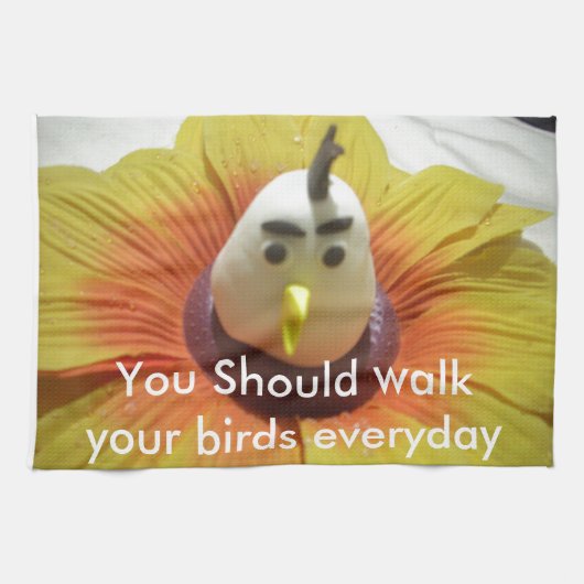 Sculpted Bird in Sunflower Art Print Geschirrtuch (Horizontal)