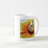 Sculpted Bird in Sunflower Art Print Kaffeetasse (VorderseiteRechts)