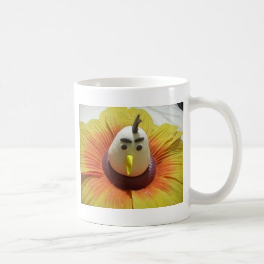 Sculpted Bird in Sunflower Art Print Kaffeetasse (Rechts)