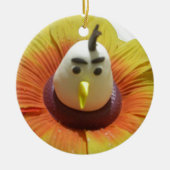 Sculpted Bird in Sunflower Art Print Keramikornament (Vorne)