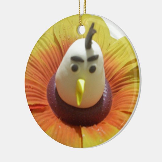 Sculpted Bird in Sunflower Art Print Keramikornament (Links)