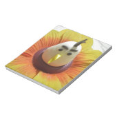 Sculpted Bird in Sunflower Art Print Notizblock (Rotiert)