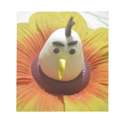 Sculpted Bird in Sunflower Art Print Notizblock (Vorderseite)