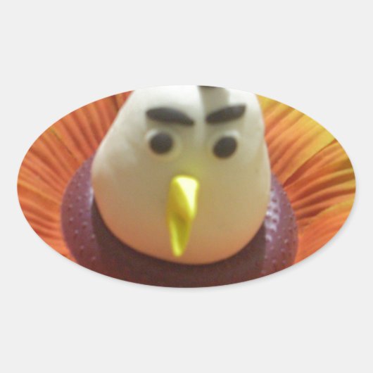 Sculpted Bird in Sunflower Art Print Ovaler Aufkleber (Vorderseite)