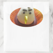 Sculpted Bird in Sunflower Art Print Ovaler Aufkleber (Tasche)