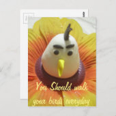 Sculpted Bird in Sunflower Art Print Postkarte (Vorne/Hinten)