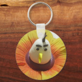 Sculpted Bird in Sunflower Art Print Schlüsselanhänger (Vorderseite)