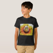 Sculpted Bird in Sunflower Art Print T-Shirt (Vorne ganz)