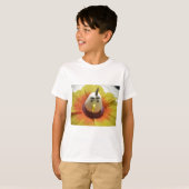Sculpted Bird in Sunflower Art Print T-Shirt (Vorne ganz)